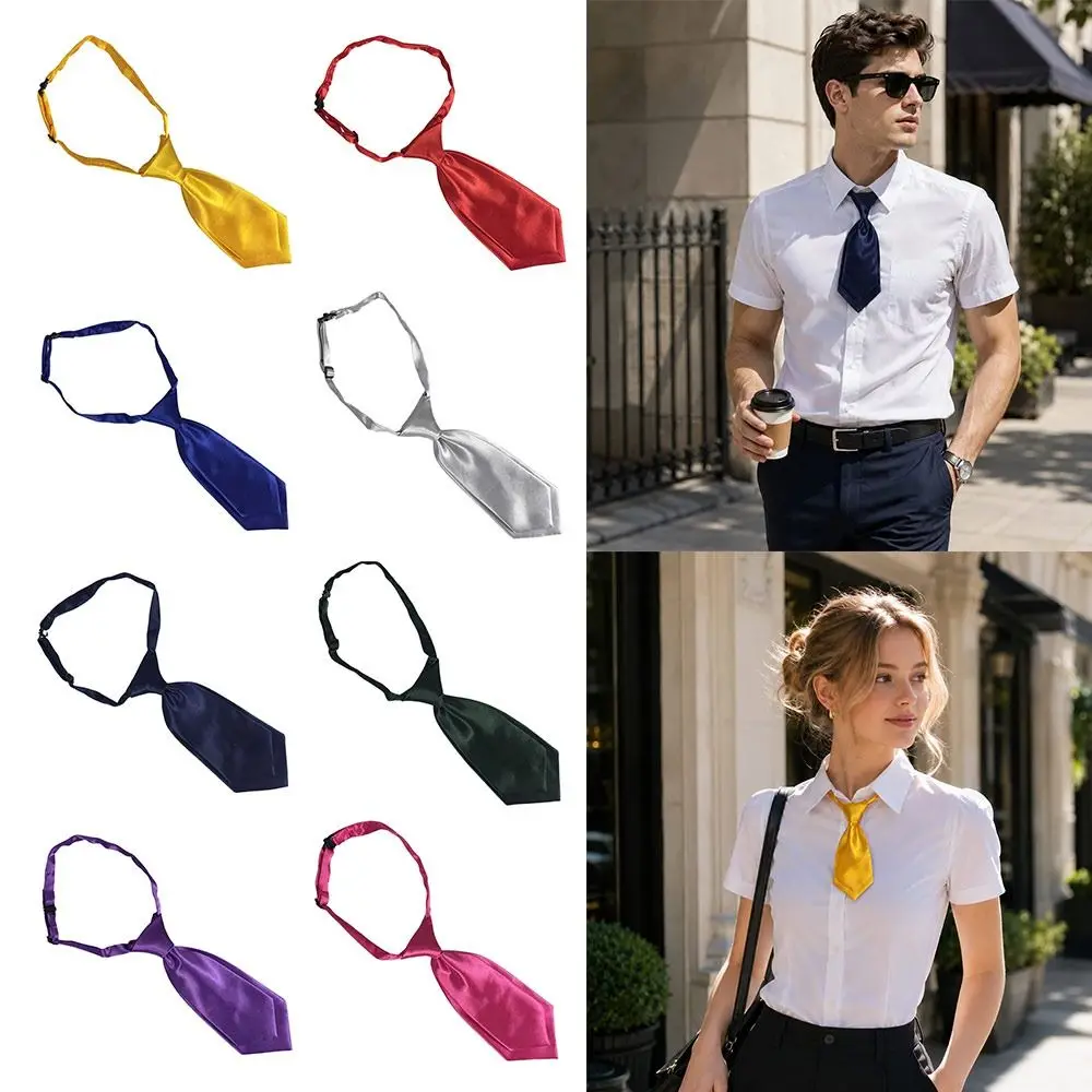 Fashion 20CM Women Necktie British Novelty Cravat Simple Double Layer Children Neck Wear
