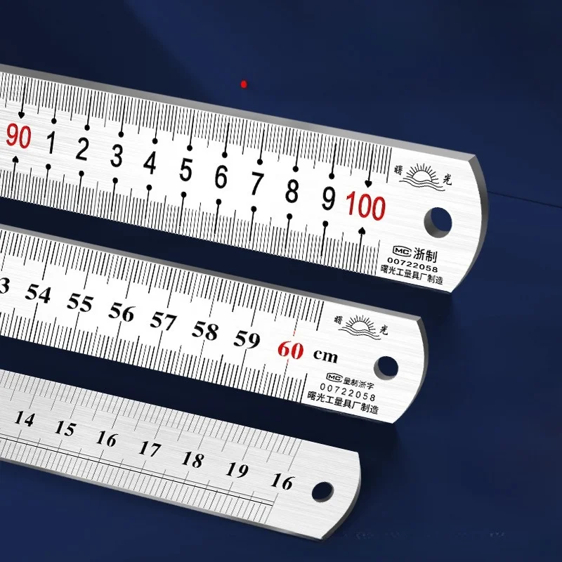 

Утолщенная линейка из нержавеющей стали, стальная прямая линейка 15/30/50/60 см, железная линейка 2 метра, высокоточный измерительный инструмент