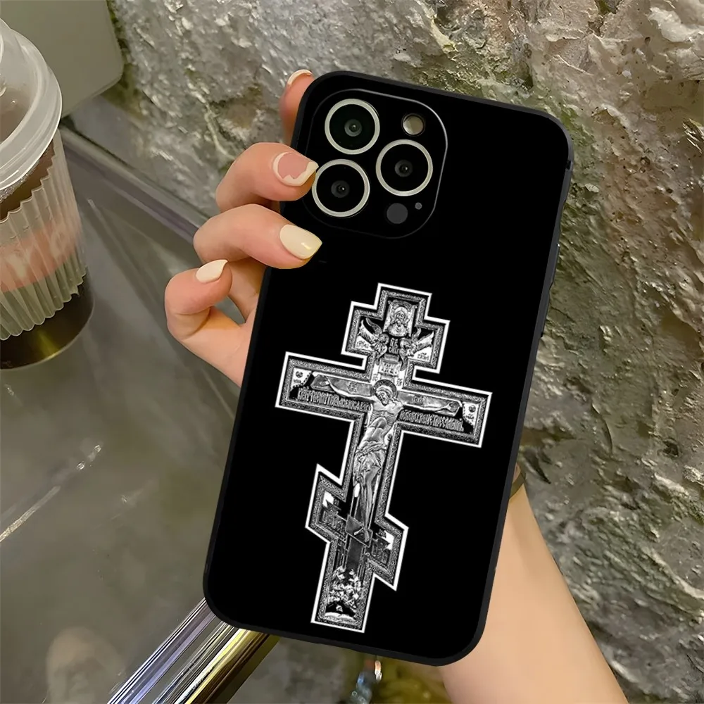 Orthodox Cross Icon Phone Case for iphone 13 11 15ProMax 14 12 Pro Xs Max Mini Xr X 7 8 6 6s Plus Shell Coque