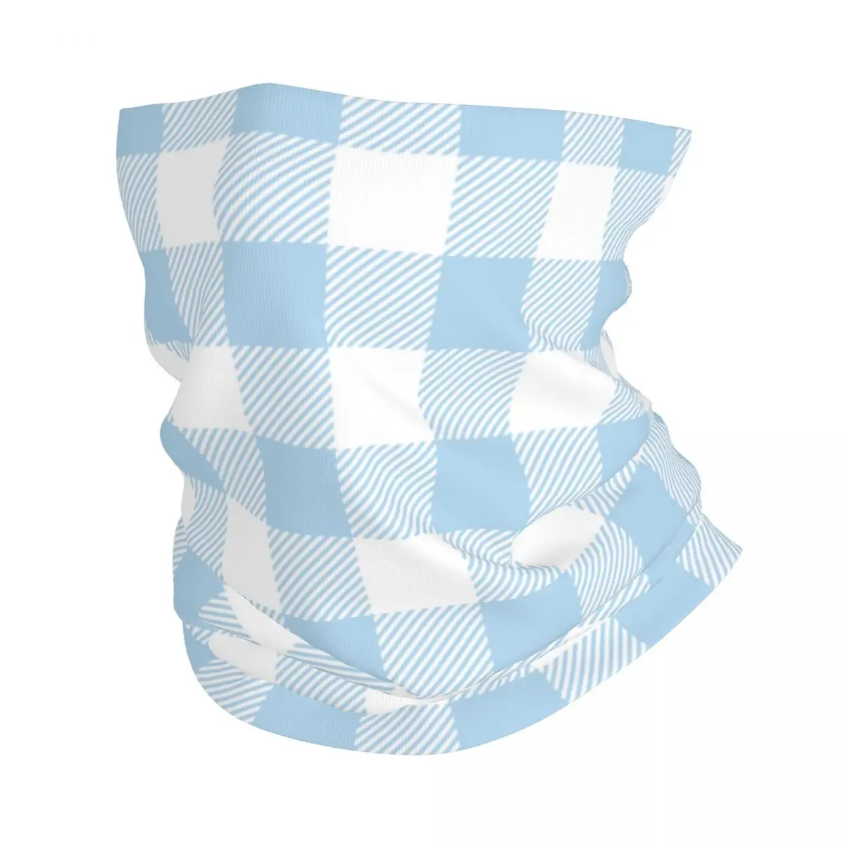 Blue Gingham Tartan Check Plaid Bandana Merchandise Neck Cover Printed Wrap Scarf  Headband For Riding Breathable Balaclava