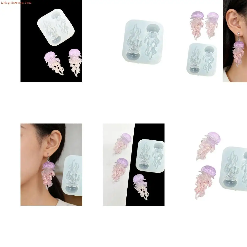 F92D Silicone Embellishment Molds Jellyfish Small Accessory Crafting Molds