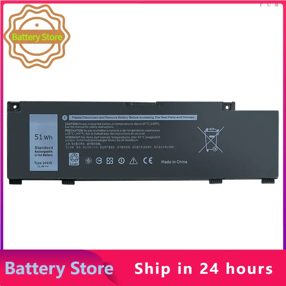 266J9 Laptop Battery For Dell G3 15 3590 3500 G5 15 5500 5505 Inspiron 14 5490 Series M4GWP PN1VN 0PN1VN 11.4V 51Wh