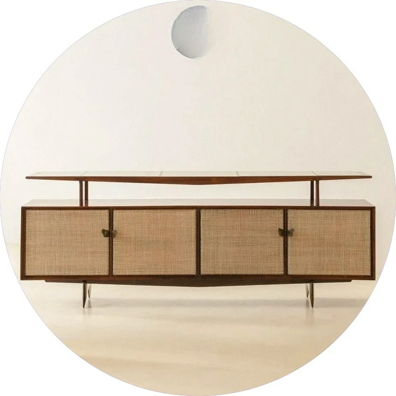 

Customizable American red oak solid wood TV cabinet combination is simple