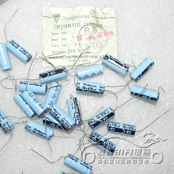 1pcs/1lot New stock Japan Rubyconn Ruby 10V470UF old axial aluminum electrolytic capacitor