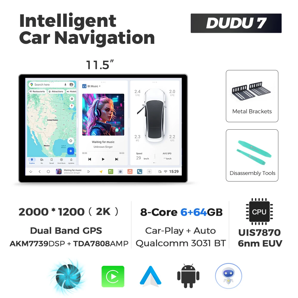 MEKEDE DUDU7 9.5 "10.36" 2K Scherm Android 13 Autoradio Multimedia Speler Carplay Dual GPS DTS Voor Benz BMW VW SEAT Toyota Fiat