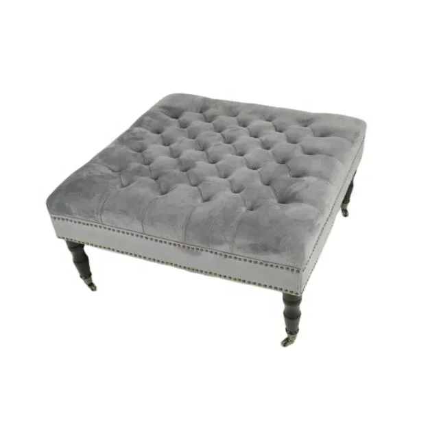 

z American style luxury square sofa stool bedroom bed-end stool
