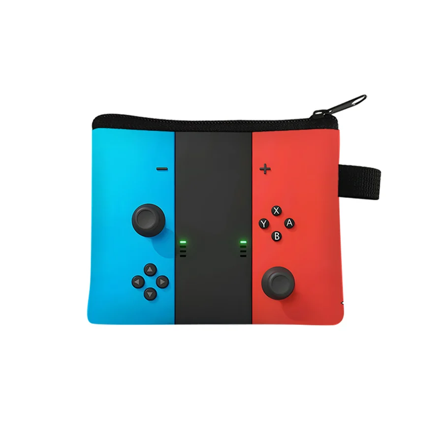 Games Console Pattern Cartoon Coin Purse Keychain Wallet Small Card Organizer Key Pouch Ladies Money Bag for Boys/Girls Children