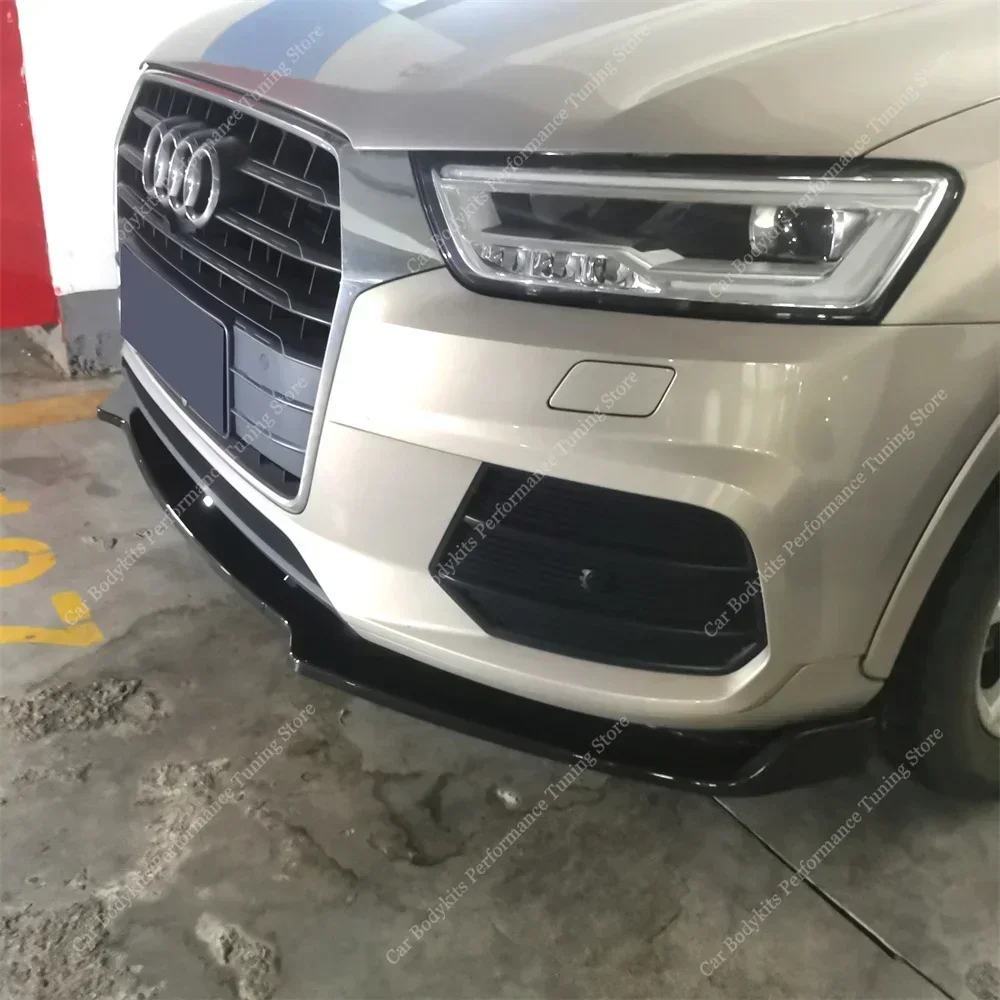 

For Audi Q3 8U Car Front Bumper Lip Spoiler Splitter Diffuser Retrofit Q3 MK1 TFSI TDI Non S-line 2015-2018 Lci Bodykit Tuning