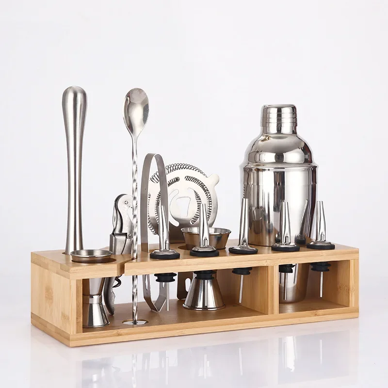

Stainless Steel Mixer Set Cocktail Snow Jug Shaker Glass Bar Mixer Tool Full Set Snow Jug