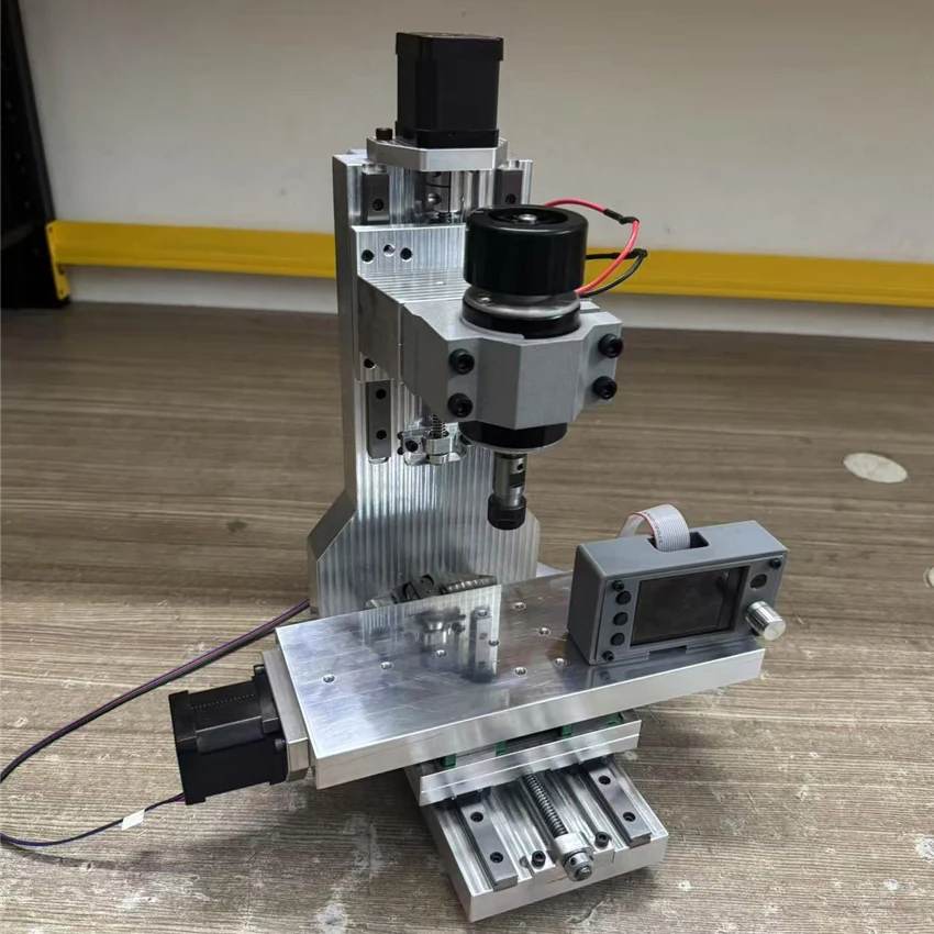 Column Carving Machine Workbench Bench  High Precision Column Vertical Drill Milling Machine 220V 200W 10000r/min 245x100mm