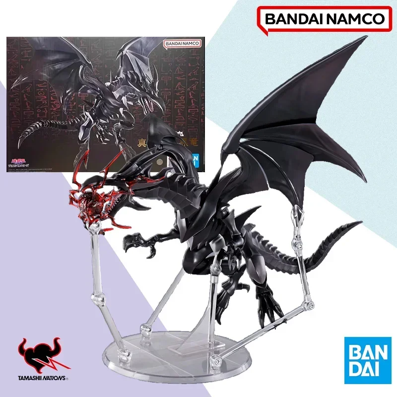 Original Bandai S.H.MonsterArts True Red Eyes Black Dragon  Figure Finished Model kit  Anime full Action Toy Gift for kids