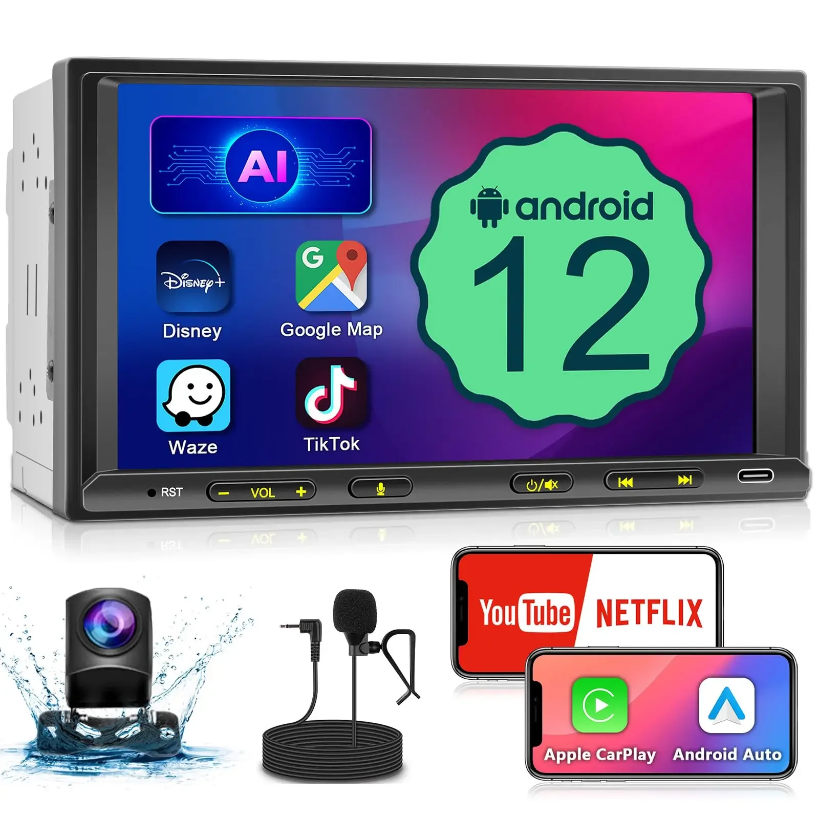 7 Inch Android 12 D…