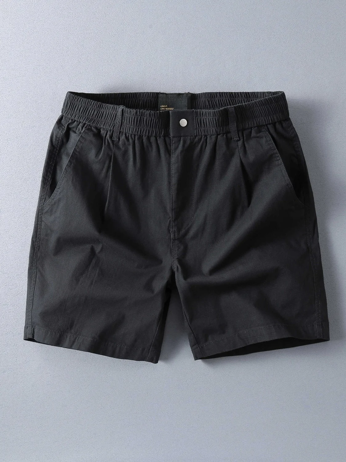 

Summer Thin Pure Cotton Sports Shorts Men's Casual Beach Pants Elastic Straight Leg mid Waist Shorts Youth Fashion Breathable