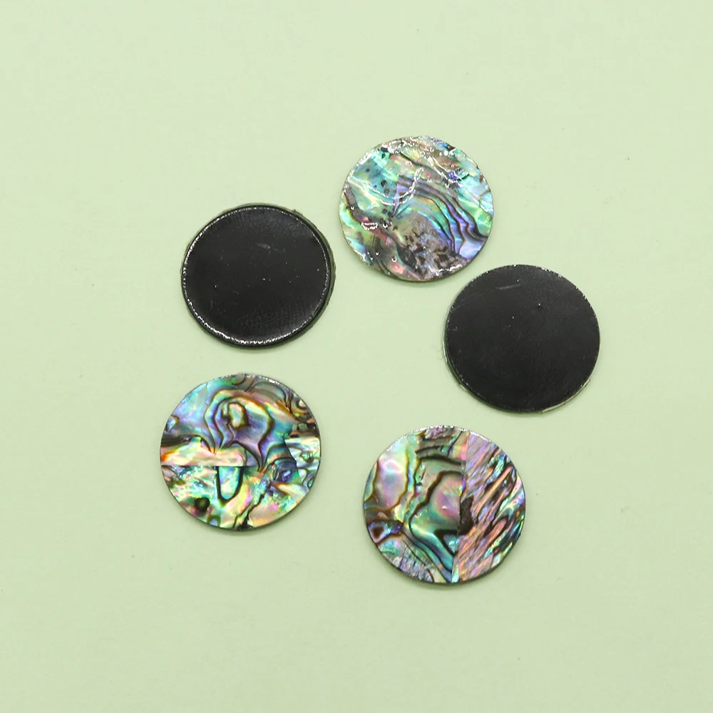 

10pcs/pack Round Black-Bottom Natural Abalone Shell Hole-Free Loose Bead Suitable For DIY Fashion Ring Setting Component 19x19mm