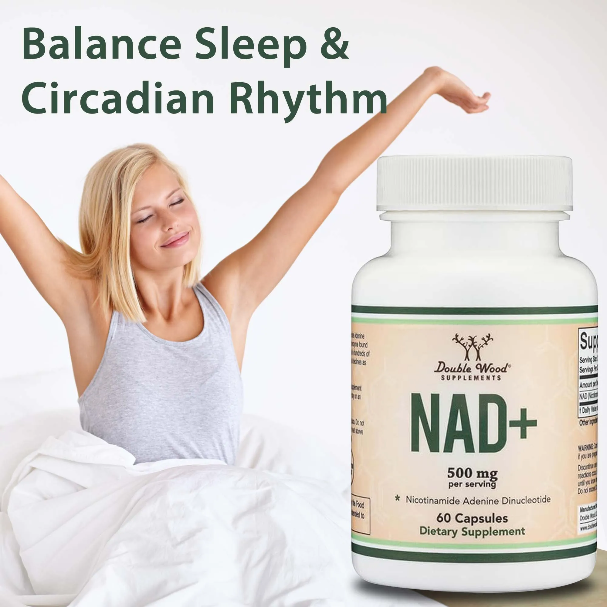 NAD+ Supplements - Anti-aging, Enhances Cellular Vitality, Promotes Brain and Skin Health, Replenishes Energy, Enhance Immunity