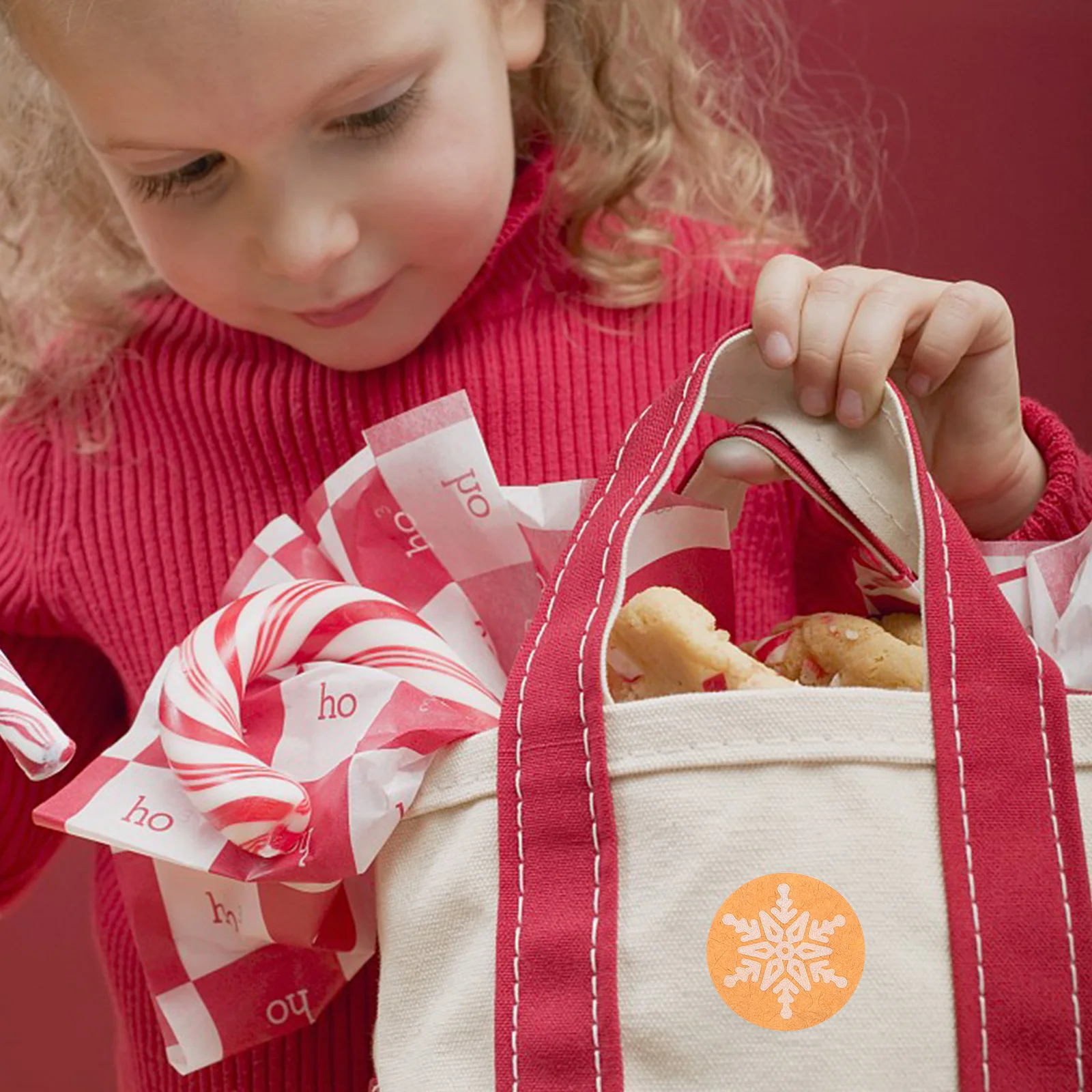 ندفة الثلج ذاتية اللصق عيد الميلاد تسميات لأكياس الحلوى الخبز التعبئة والتغليف Diy بها بنفسك التفاف ديكور عيد الميلاد الشارات ندفة الثلج