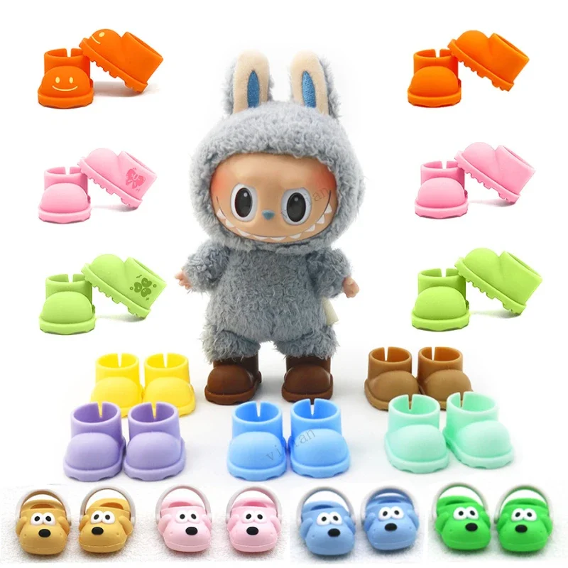 สําหรับ 15-17 ซม.Labubu V1 V2 รองเท้าเหมาะสําหรับ 10/15 ผ้าฝ้ายตุ๊กตาชุดรองเท้าของเล่น Casual กีฬารองเท้าฝนตุ๊กตาอุปกรณ์เสริม