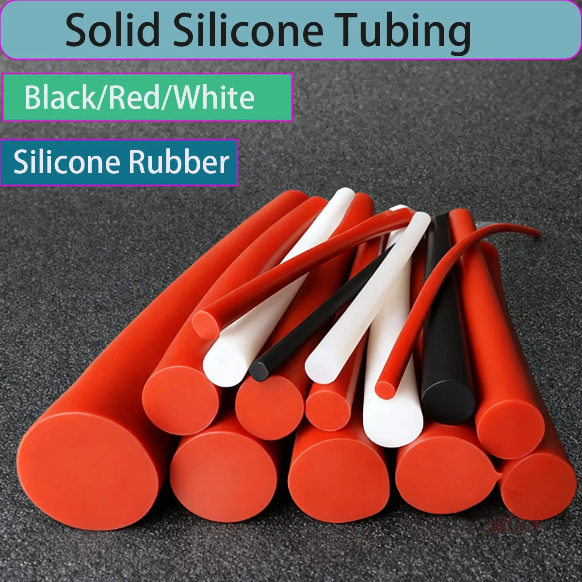 

Solid Silicone Cord Rubber Gasket Trim Seal Strips - Black/Red/White Multipurpose Waterproof Dustproof Sealing Strip