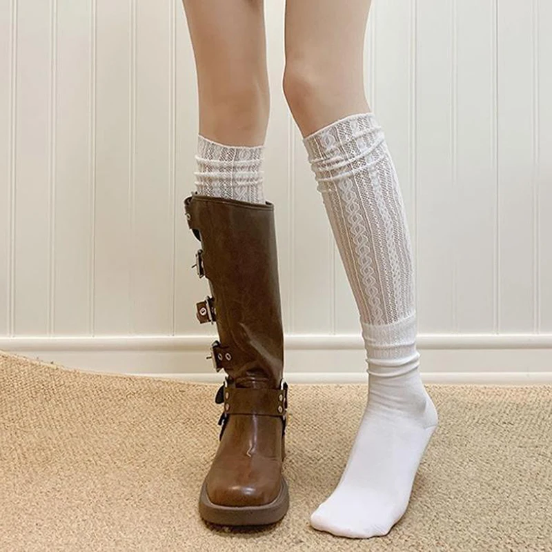 Ballet Style Lace Leggings Mesh Leg Warmers Women Girls Kawaii Lolita Socks Boot Cuffs Summer Thin Socks Knitted Sleeve Cover