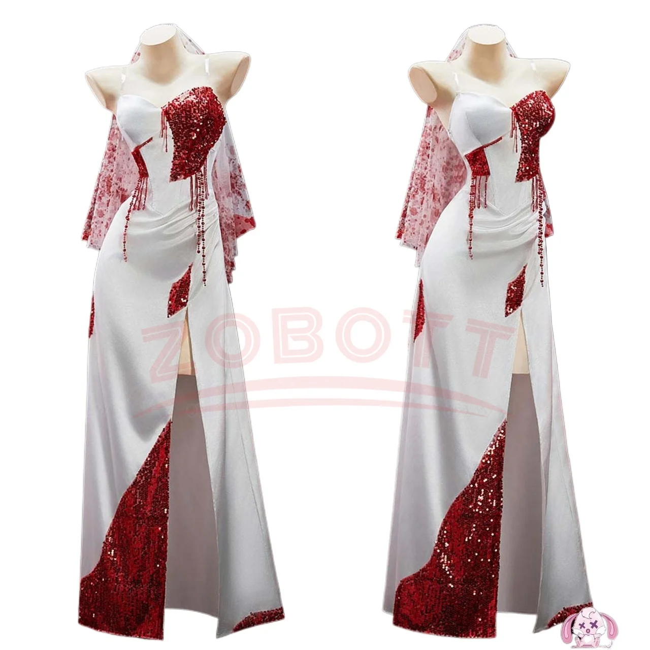 

Movie Corpse Cosplay Bride Cosplay Costume Halloween Christmas Role Playing Party Comic Women size S-XL red white My Dress