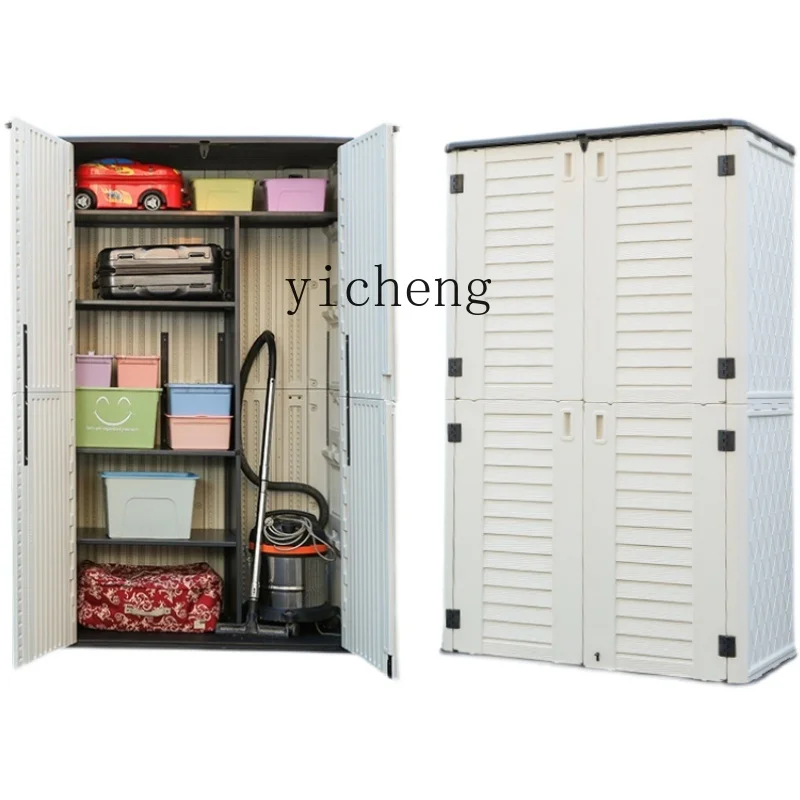 

TQH Outdoor Locker Balcony Storage Cabinet Sunscreen Waterproof Household Outdoor Tools Garden Cabinet