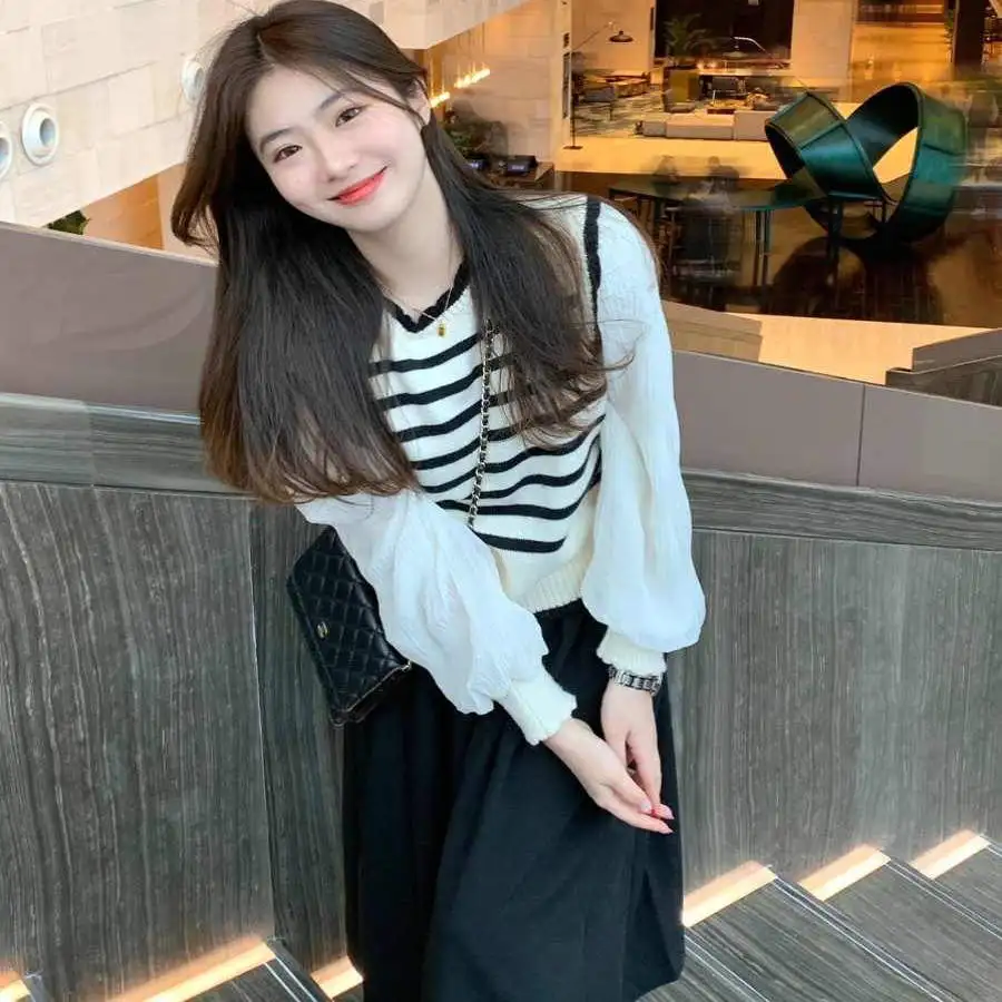 

Милый шикарный новый трикотаж с воротником-стойкой, женский модный базовый слой, осень-зима, повседневный топ из полиэфирного волокна с длинными рукавами M13