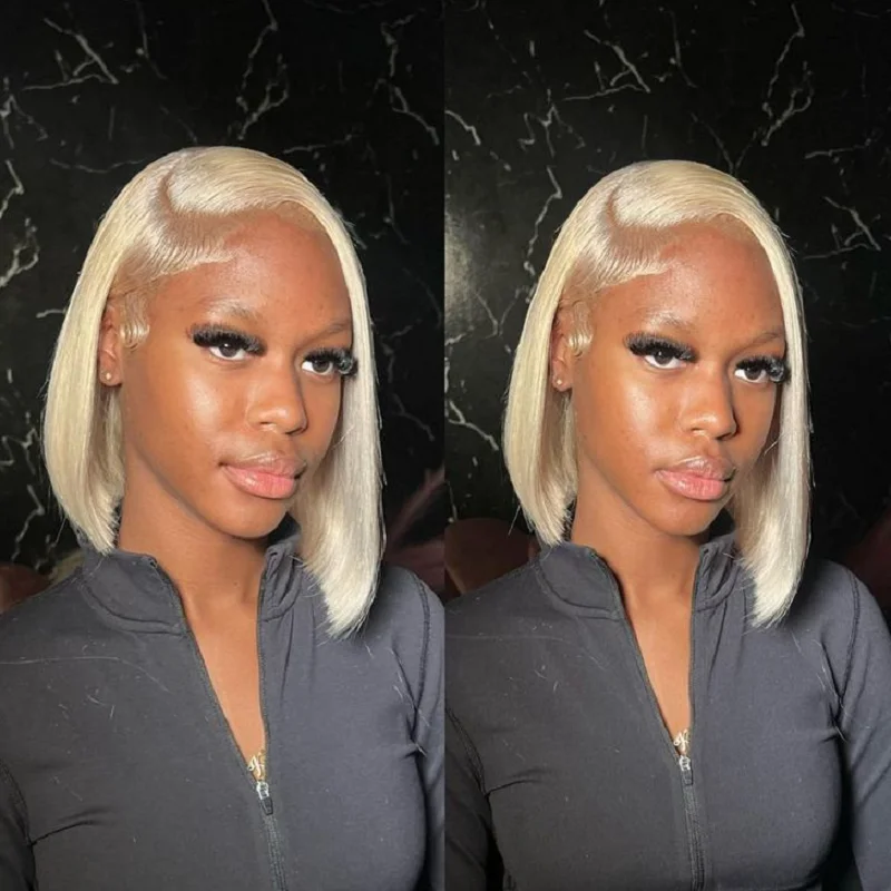 شقراء بوب شعر مستعار شعر الإنسان 613 الدانتيل الجبهة الباروكات شعر الإنسان 200% الكثافة 13x4 الدانتيل الباروكة الأمامية قبل قطعها مع شعر الطفل غلويليس