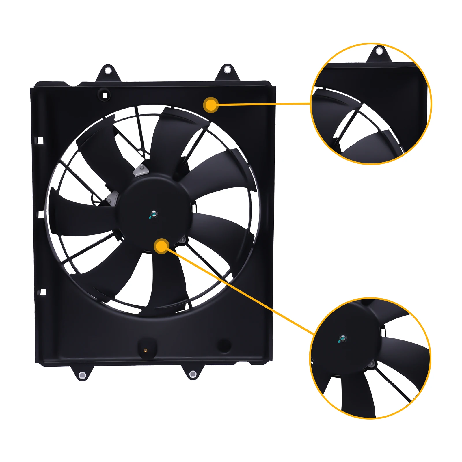 Electric Cooling Fan Assembly Car Radiator Fan 7-Blade for 16-21 Honda Civic LX-P 2.0L 190155BAA01 Car Accessories