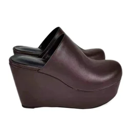 DIZHUANG shoes Fashionable women's high-heeled slippers. Baotou slippers. About 11cm heel height. Spring and autumn slippers.
