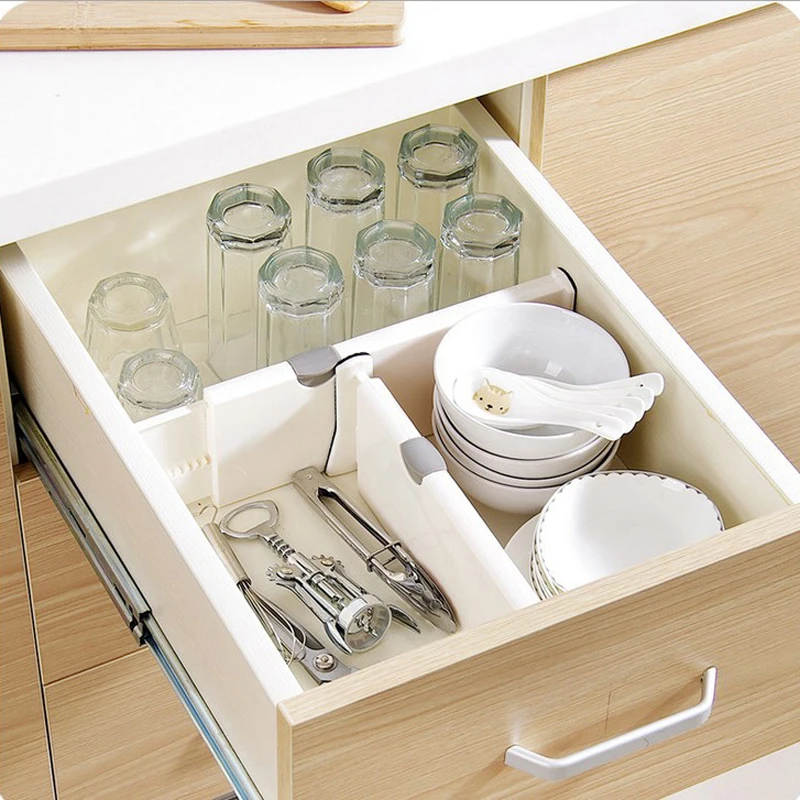 Adjustable Storage Drawers Divider Retractable Plastic Drawer Partition Holder Household Storage Clapboard Home Organizer