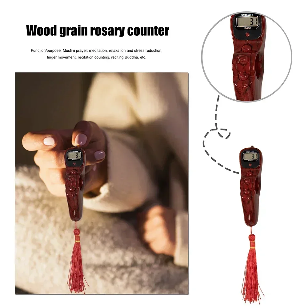 Timer Muslim Handheld For Bead Meditation Counter Tally Bead Prayer Register Rosary Tasbeeh Electronic LCD Finger Tassel Digital