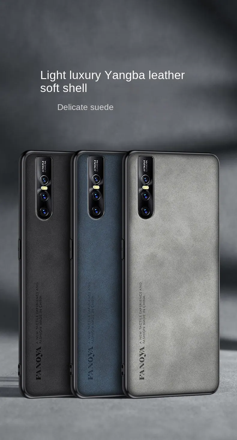 Vivo V15 Pro V15Pro Case PU Leather Skin Shockproof Hard Matte Back Cover Phone Case Silicone Bumper for Vivo V15 Pro 1818