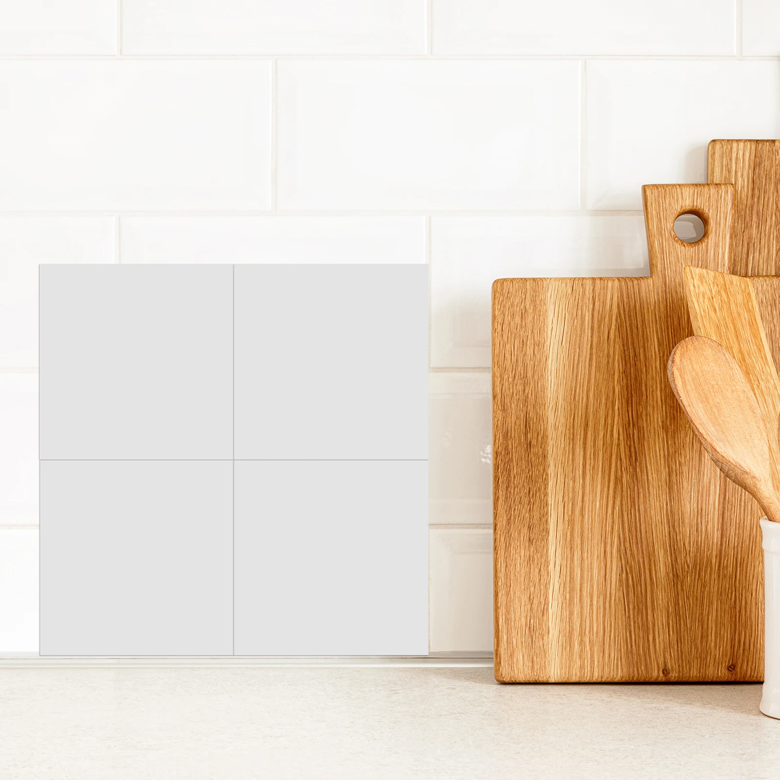 

10Pcs Hard Film Tile Stickers Self Adhesive Oil-Proof Waterproof Wall Decals for Kitchen Bathroom Renovation Decorative Tile