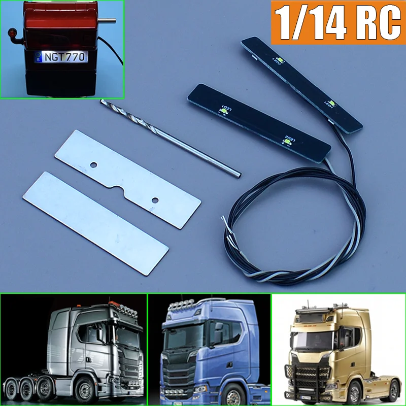 RC Dump Truck LED Simulation License Plate Lighting Decorate for 1/14 Tamiya SCANIA 770S 6X4 56368 4X2 56379 8×4 56371 Car