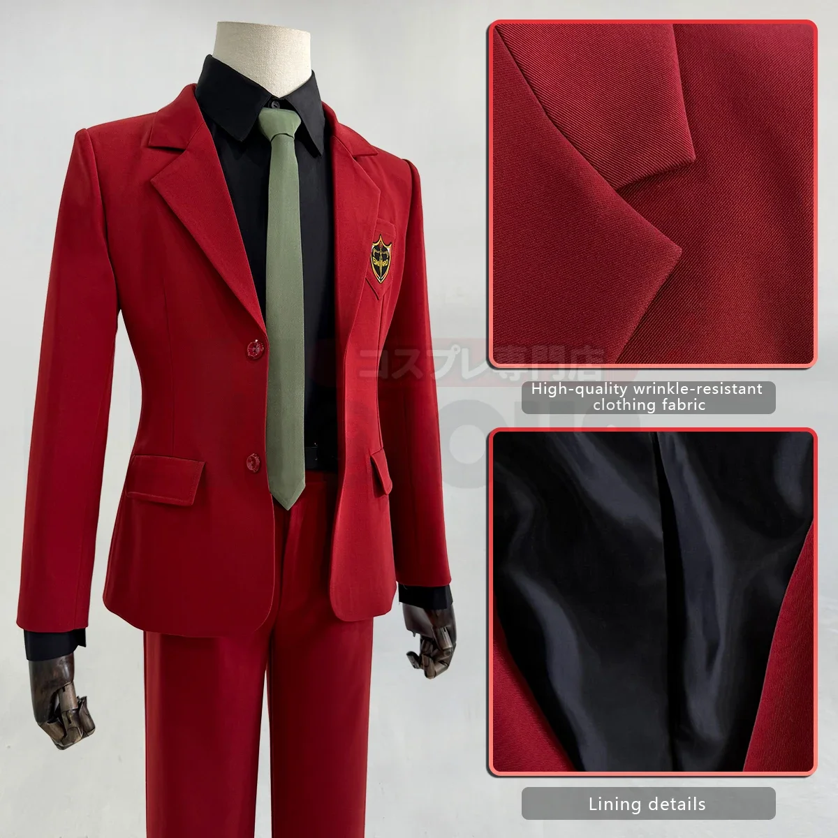 Cosplay Blue Lock Anime Kaiser disfraz de Cosplay traje rojo pantalones corbata camisa negra uso diario Cos regalo de convención