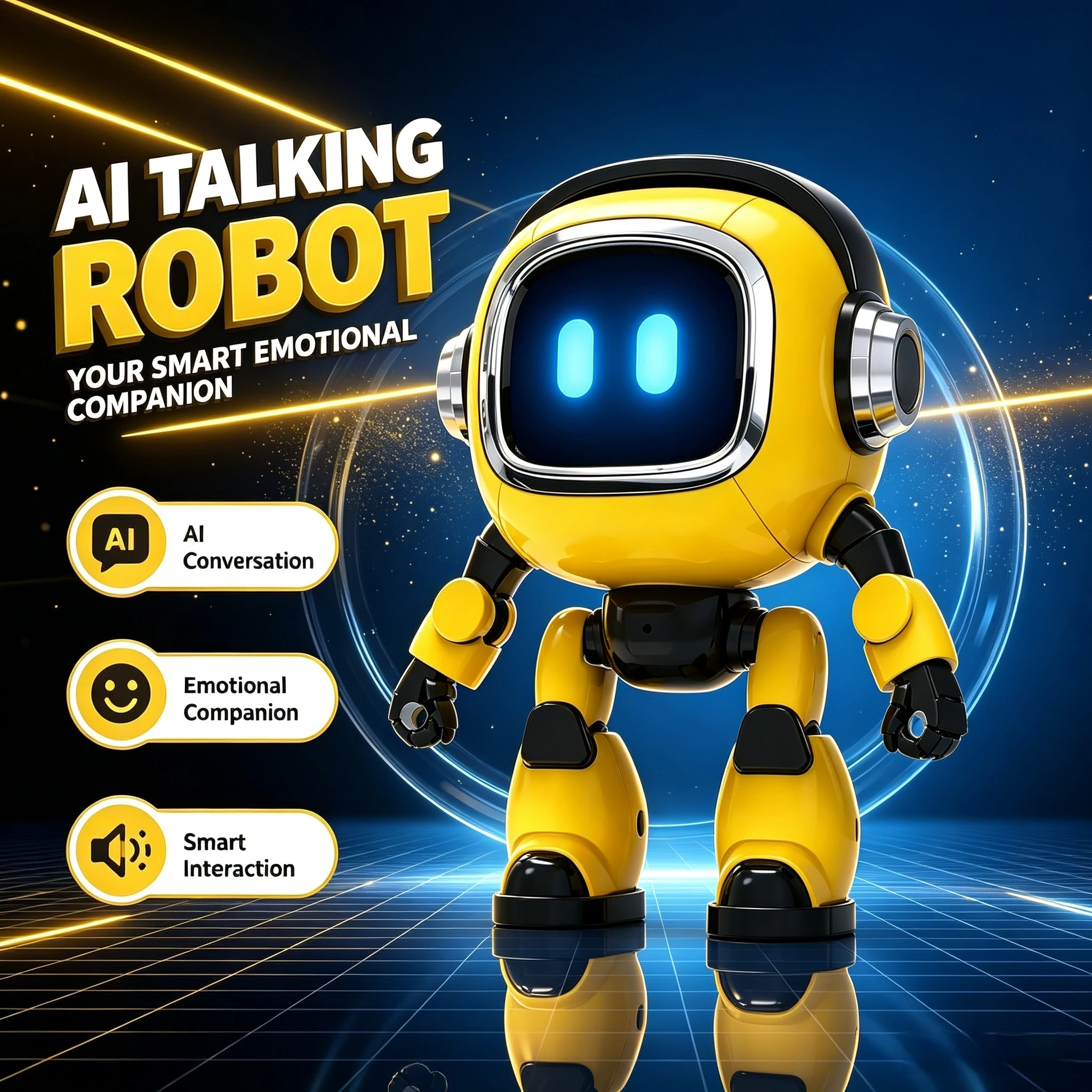 ai搭載のスマートチャット機能付きミニデスクトップロボットおもちゃ。感情を表現し、インタラクティブなコミュニケーションが可能なロボットフィギュア。卓上装飾としても使える、クリエイティブな誕生日プレゼント。