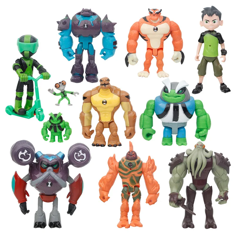 11 Pcs/Set Ben 10 Anime Figure Model 4-13cm Ben Four Arms Greymatter Standing Posture Doll Ornaments Pvc Toys Gifts For Kids