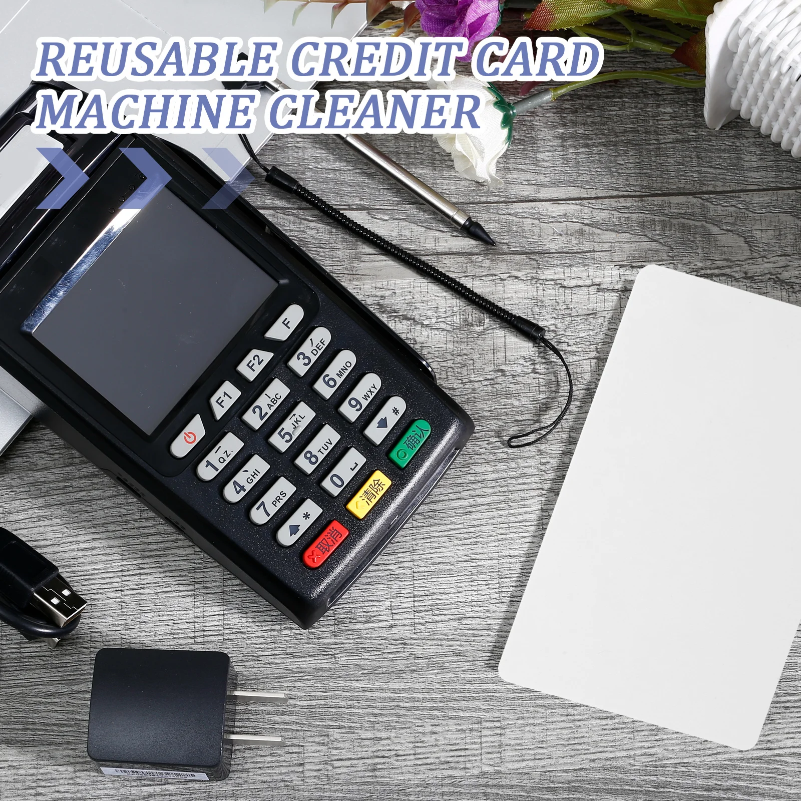 5 قطعة بطاقة التنظيف قابلة لإعادة الاستخدام ثنائي الجانب لآلة الطابعة الطرفية Atm Pos ملحقات أداة إمداد منظف الرأس المغناطيسي #5