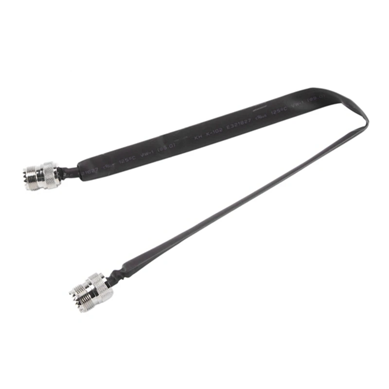 2Pcs Door/Window Pass Through Flat RF Coaxial Cable SO239 UHF Female To UHF Female 50 Ohm RF Coax Pigtail Extension Cord