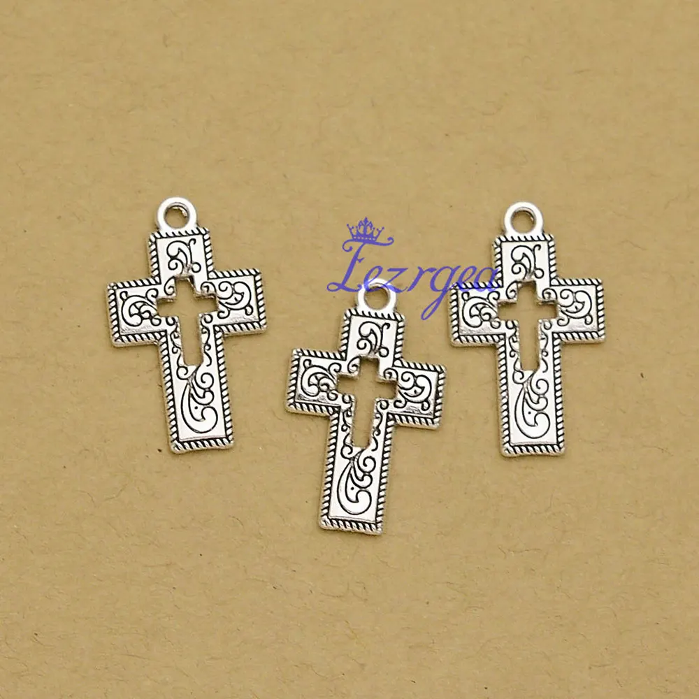 20pcs/lots Cross Charms Jesus Christ Christianity Virgin Mary Bible Book Church Heart Pendants For Diy Jewelry Making Supplies