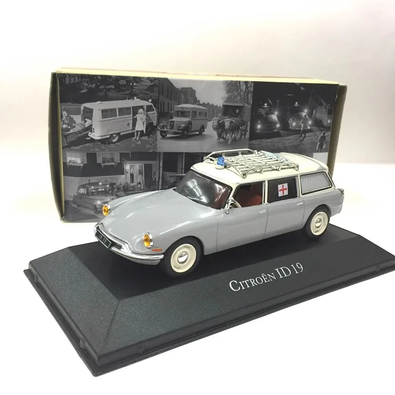 Diecast 1:43 Scale ATLAS French CITROEN ID 19 Citroen Antique Car Ambulance Alloy Car Model Collectible Toy Gift Display