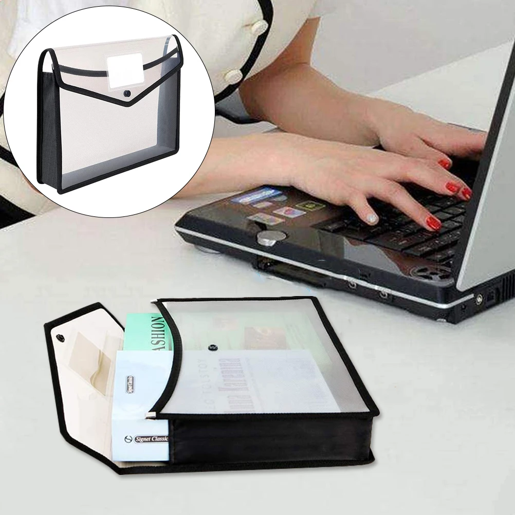 

Clear Plastic File Holders A4 Size Document Folders Office Supplies Black Color Water Resistant Scratch Proof Storage Bag Files