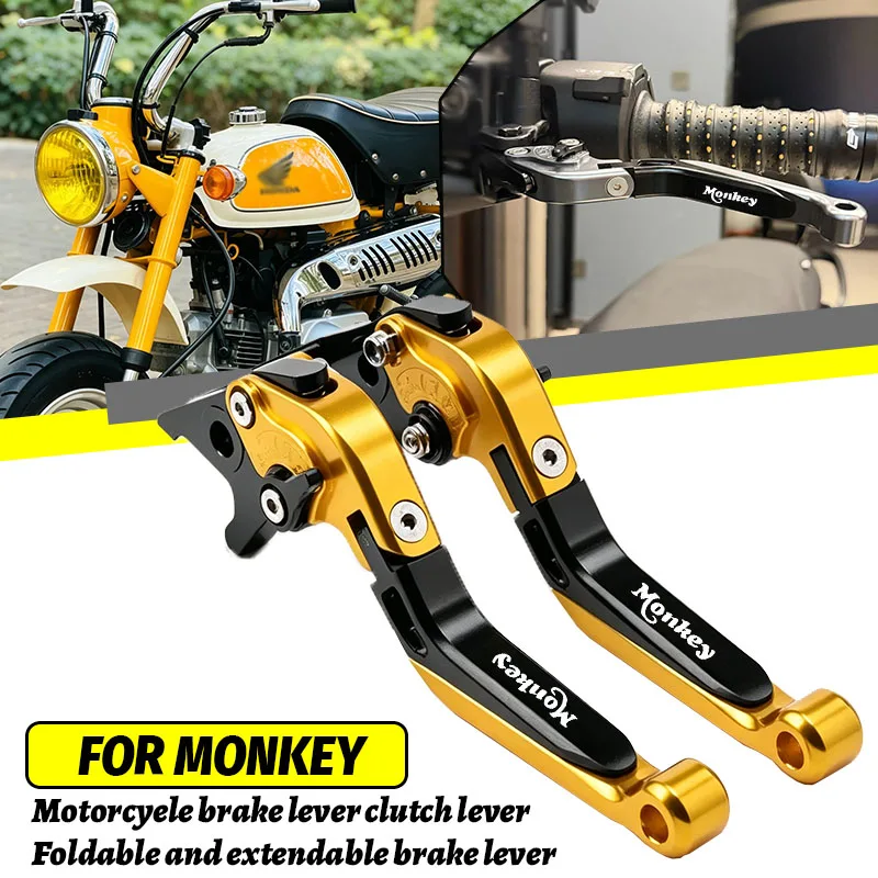 Motorcycle Adjustable Folding Extendable Clutch Lever Brake Levers For Monkey 125 Monkey125 Z125 2018-2024 2023 2022 Accessories
