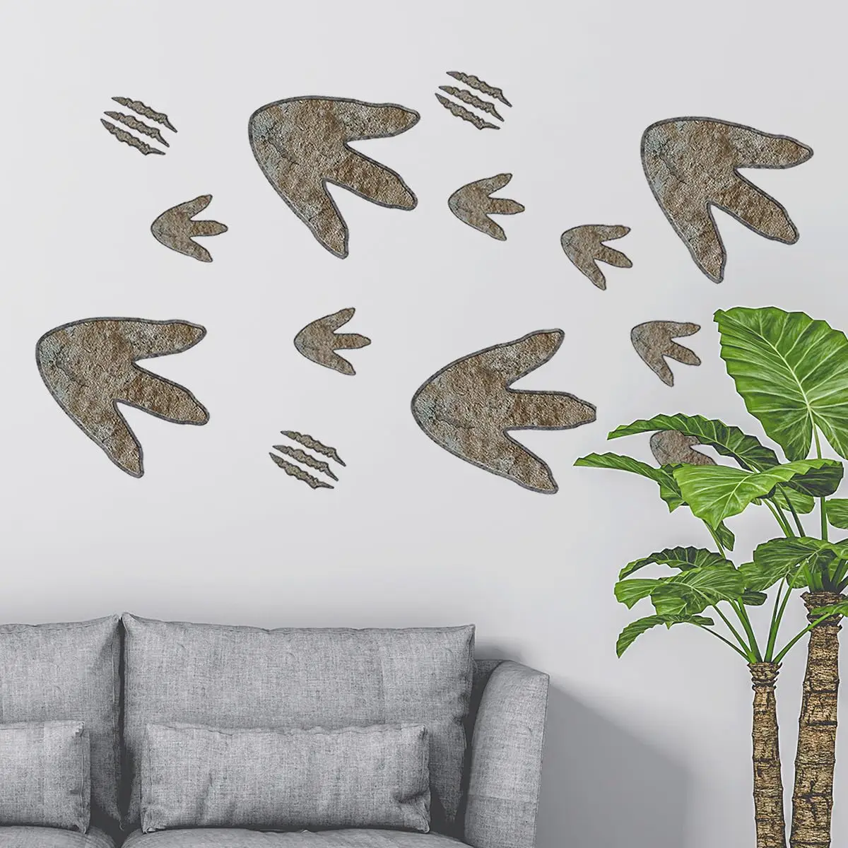 Dinosaur Footprint Floor Wall Decals Removable Vinyl Dino Track Stickers For Kids Nursery Bedroom Dinosaur Theme