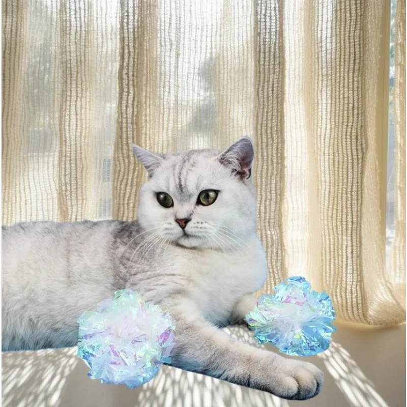 كرات ورقية ملونة، ألعاب صنع الصوت للحيوانات الأليفة، ألعاب القطط، كرات الخدش والعض، تجذب انتباه الحيوانات الأليفة، ألعاب تفاعلية ممتعة #5