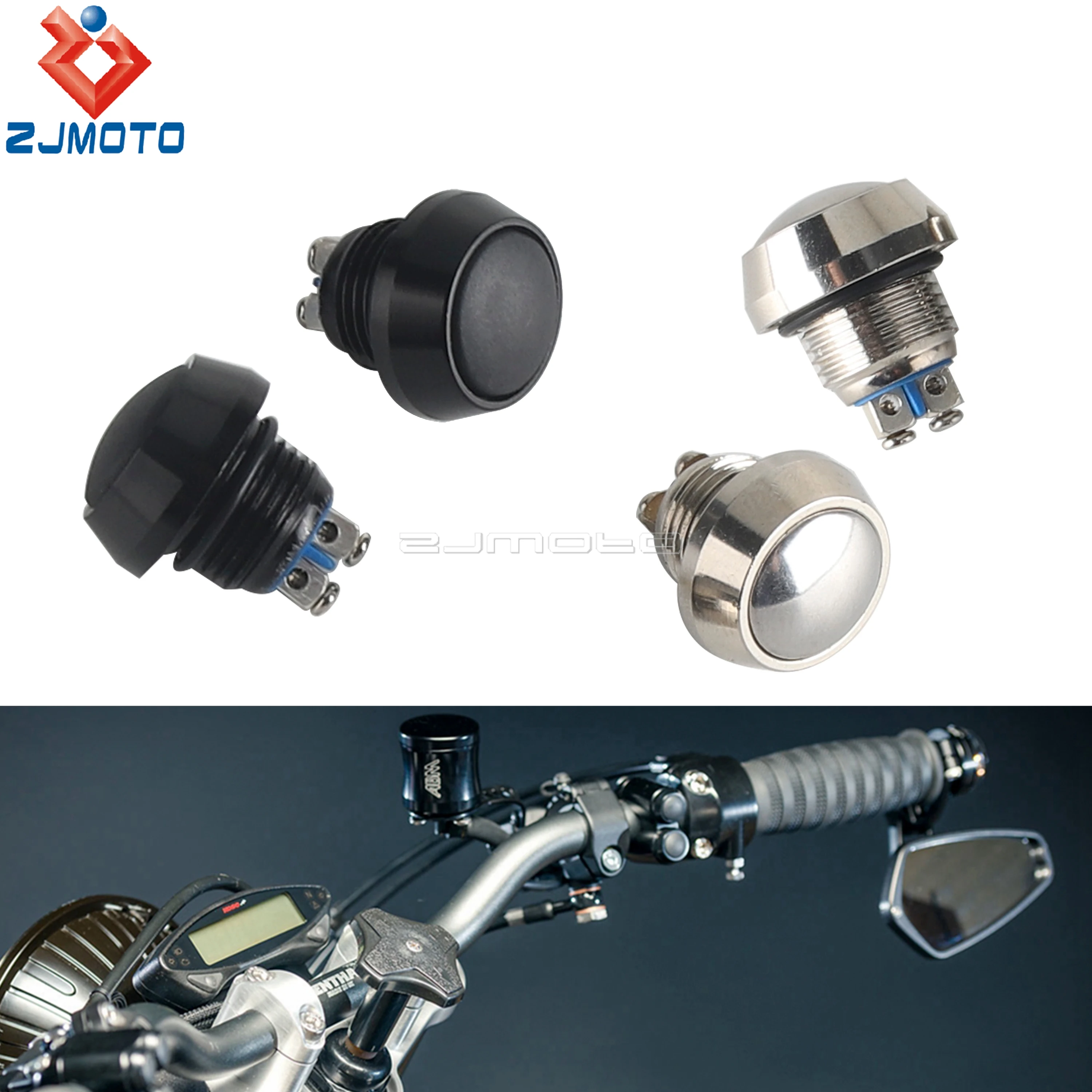

Unviersal Motorcycle Replacement Momentary Latching Push Button For Horn Engine Power Start Kill Handle Switche Replace Buttons