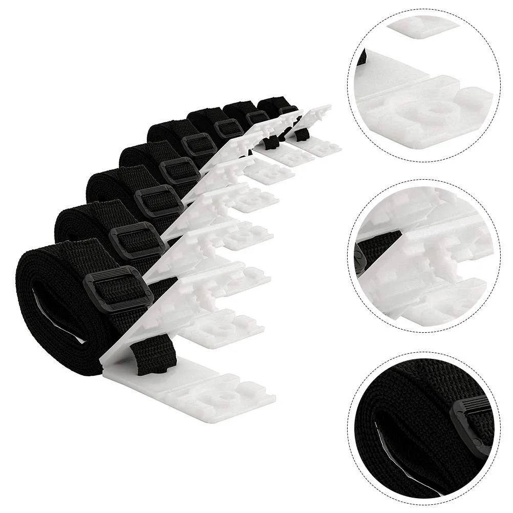 طقم أشرطة بطانية شمسية مكون من 8 أشرطة وعلامات تبويب وألواح سلكية وأبازيم نظام بكرة إينجروند أدوات مرفقة متينة وسهلة التركيب