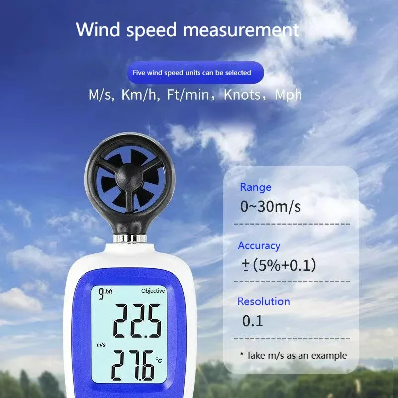 Picture 4: Highly Accurate Digital Anemometer Wind Volume and Temperature Meter Bluetooth Handheld Anemometer