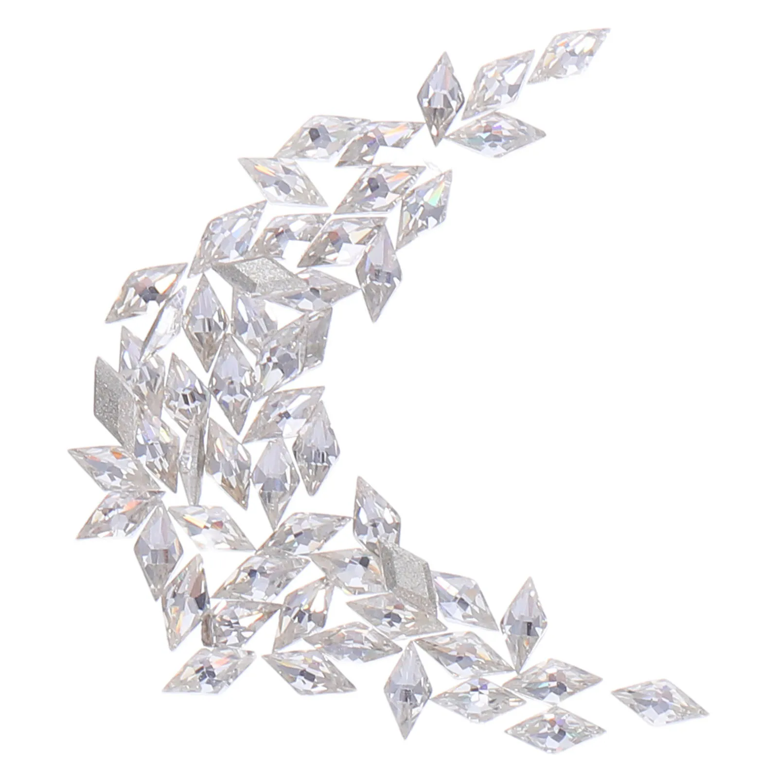 50 個ミニ菱形ネイルラインストーンフラットバックキュービックジルコニアストーン光沢のあるネイルアートチャームクリスタル宝石装飾 DIY マニキュア