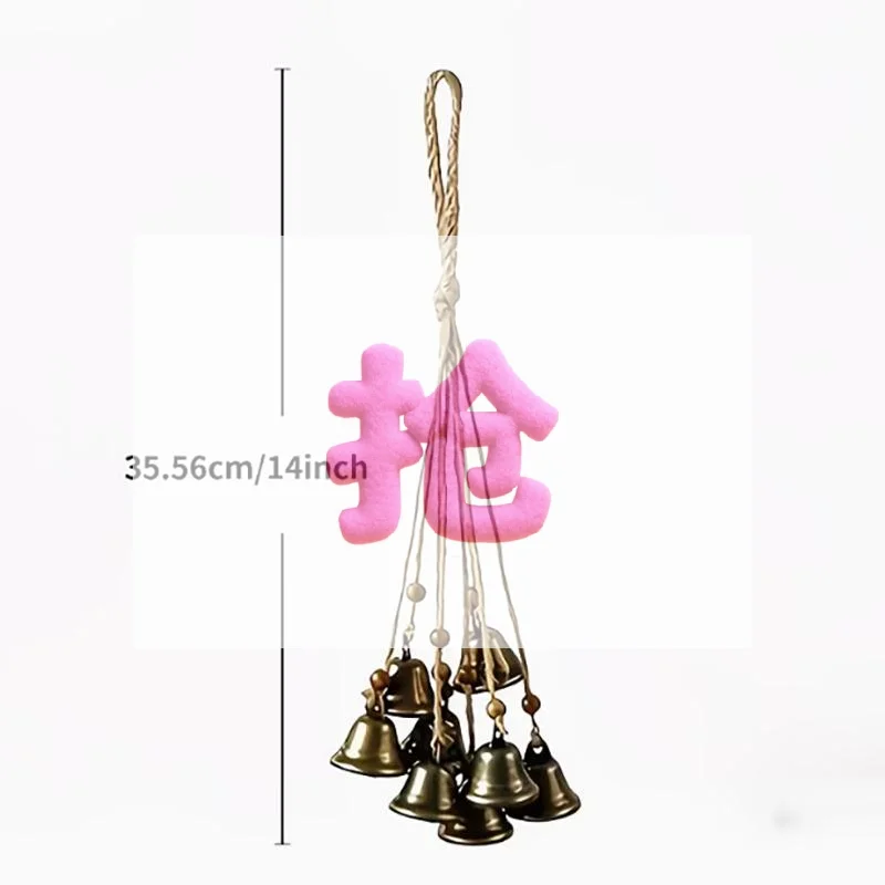 Bohemian Wind Chime 6/8 Bronze Bells Colorful Wood Beads Handmade Boho Hanging Decor Garden Patio Yard Rustic Home Decoration